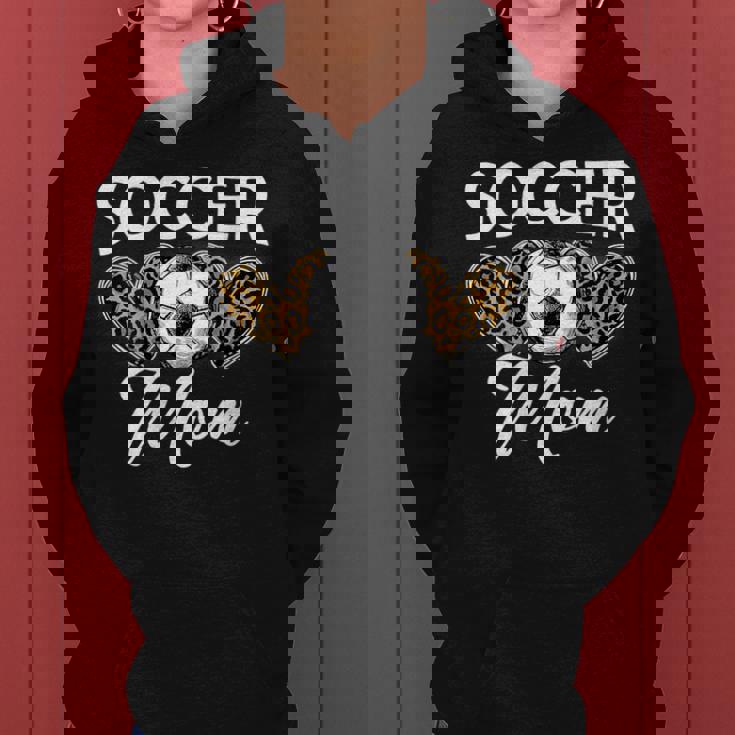 Women'soccer Mom Mother Leopardoccer Mom With-Neck Kapuzenpullover für Damen