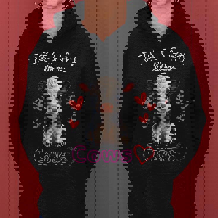 かわいい ホルスタイン 牛 の – ' Just A Girl Who Loves Cows ' デザイン レディースパーカー