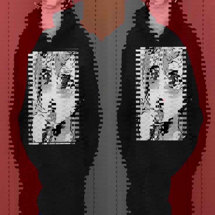 かわいいアヘ顔 アニメ 女の子 オタクウィーブ ラブ ビッグアイズ ドリップ レディースパーカー