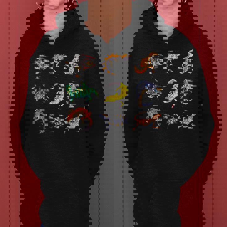 さまざまな種類のトカゲ 男の子 キッズ 女の子 教育 トカゲ レディースパーカー