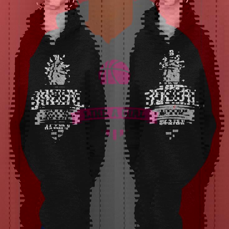 はい、私は女の子のようにバスケットボールをします レディースパーカー