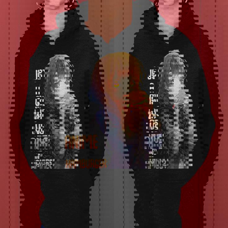 アニメとハンバーガーが大好きな女の子 レディースパーカー