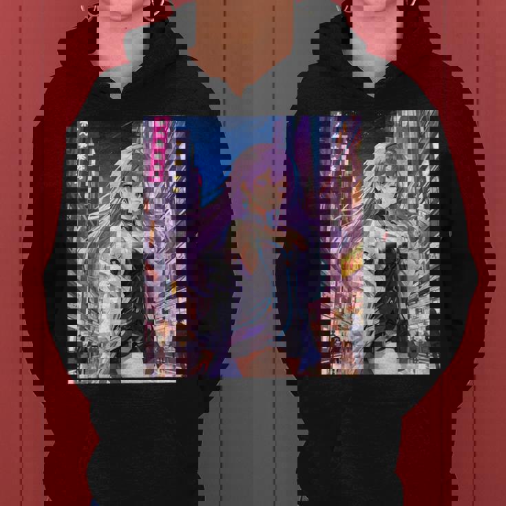 アニメの女の子、漫画、美学、かわいい、日本語、Waifu プリント レディースパーカー