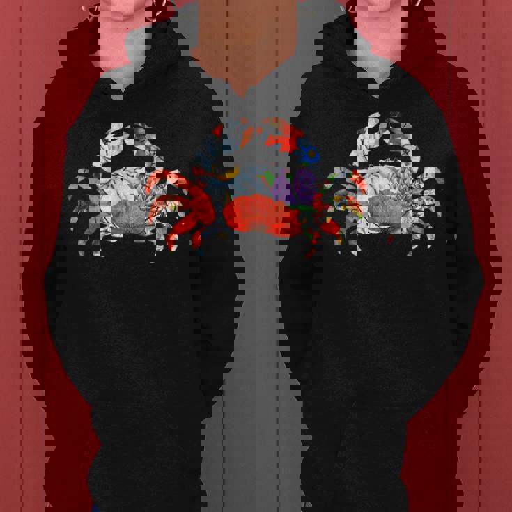 カニの花のグラフィック。 レディースパーカー