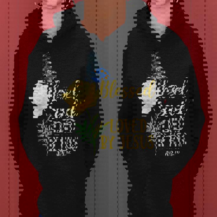 キリスト教聖書の言葉 蝶 バラの花 ヨハネ3 レディースパーカー