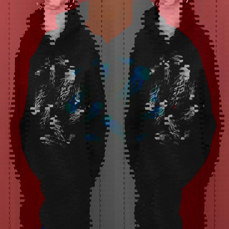 クラゲ柄 海洋生物 海洋生物 海洋生物 女の子 レディースパーカー