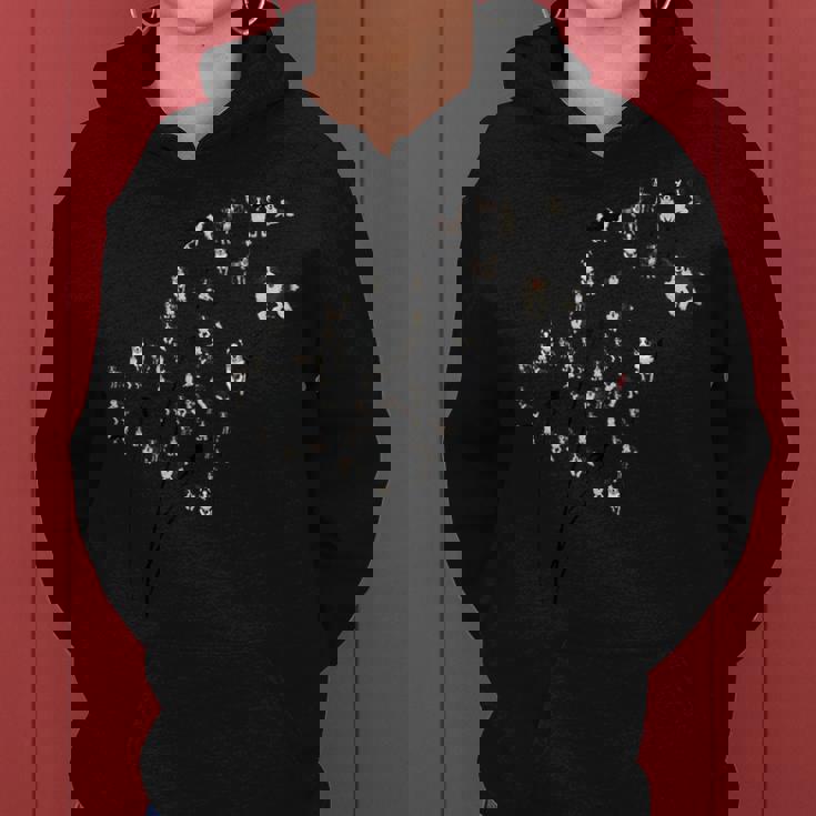 タンポポ ボーダーコリーの花、花のボーダーコリーの木 レディースパーカー