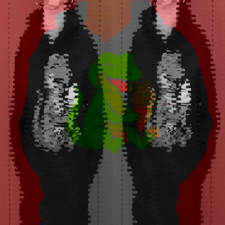 トカゲ アイスクリーム 動物園 動物好き カワイイ 男の子 女の子 キッズ レディースパーカー