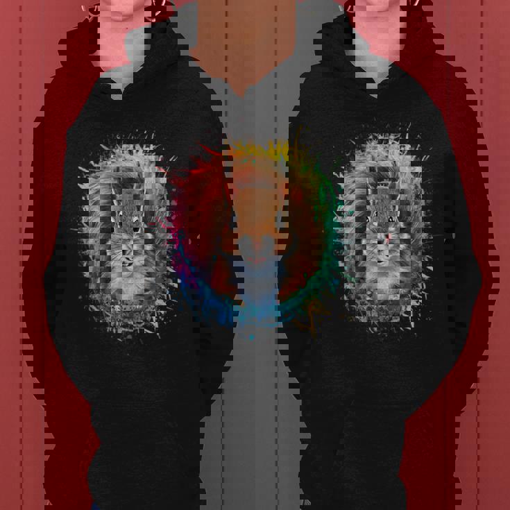 リス 男性 女性 カラフル 水彩 リス レディースパーカー