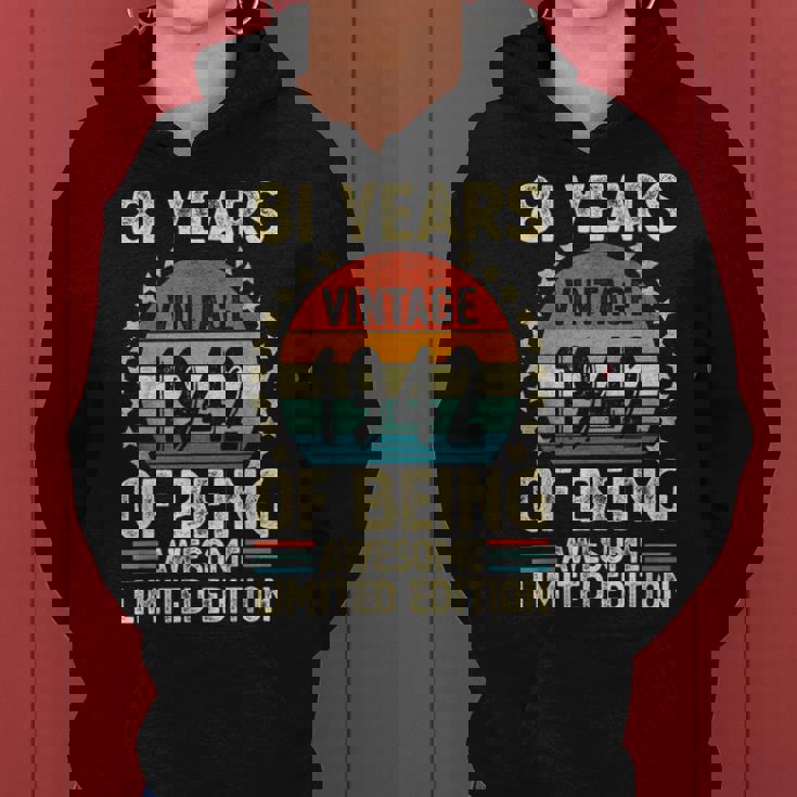 ヴィンテージ 1942 81 歳男性女性面白い誕生日アパレル レディースパーカー