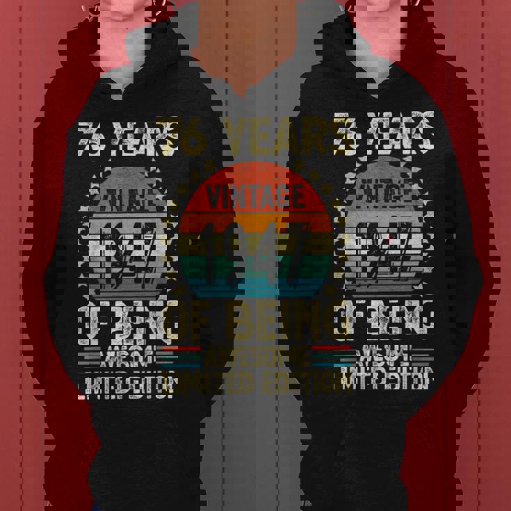 ヴィンテージ 1947 76 歳男性女性面白い誕生日アパレル レディースパーカー