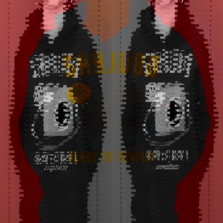 傘寿祝い 旅行好き 写真好き 撮影好き カメラ レトロ 父 母 男性 女性 80歳お祝い Ready To Travel レディースパーカー