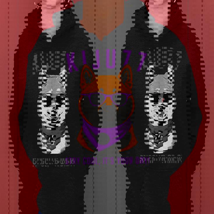 喜寿祝い 犬 柴犬 サングラス 父 男性 女性 母 犬好き 喜寿 お祝い 77歳 おもしろ おもろい レディースパーカー