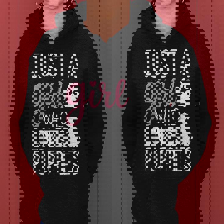 子犬 女の子 犬好き キュート ピンク 足跡プリント デザイン レディースパーカー