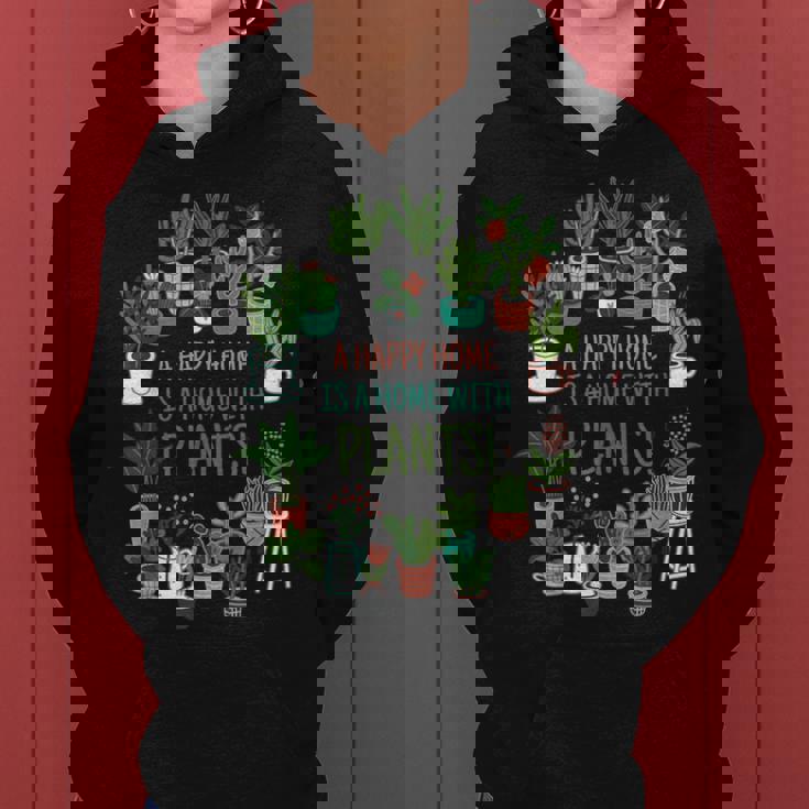 幸せな家は植物のある家です「A Happy Home Is A Home With Plants」- 観葉植物の園芸 レディースパーカー