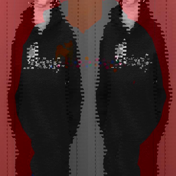 柴 いぬ 柴犬 イラスト おしゃれ シンプル かわいい 花 手描き 手書き 春の色 犬飼い 犬好き 犬柄 長袖tシャツ レディースパーカー