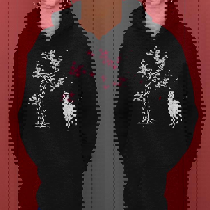 柴犬の桜hiba Inu Japanese Cherry Blossomakura レディースパーカー