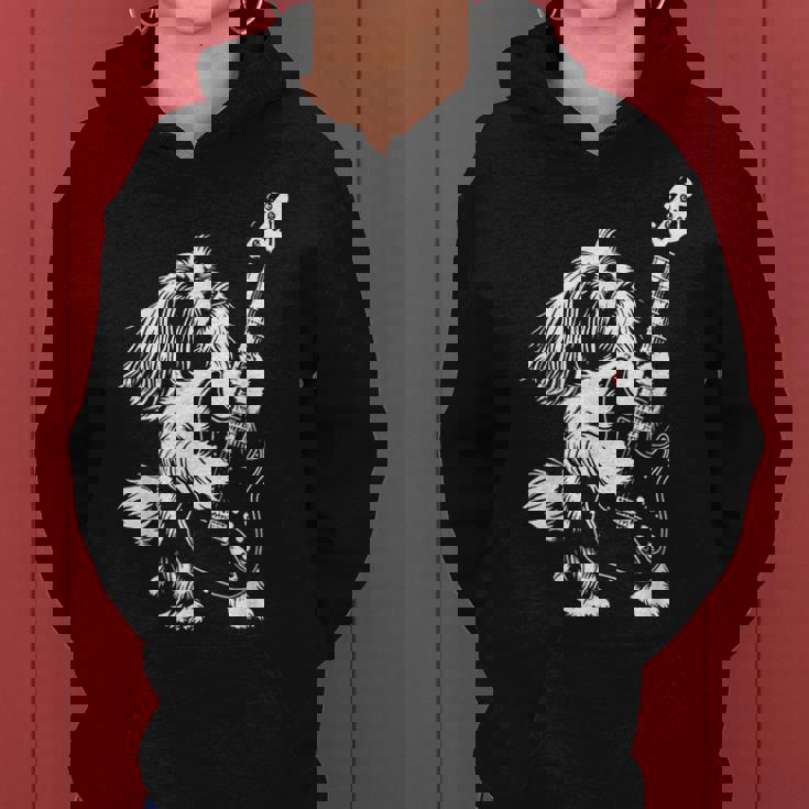 犬 ギタリスト ギター シーズー Dad Mom レディースパーカー