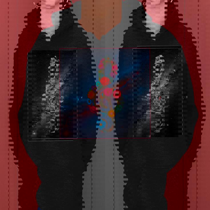 花 高音記号 銀河 宇宙 天の川 レディースパーカー