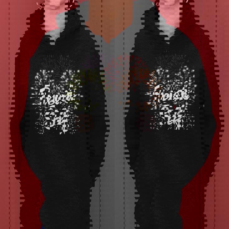 花火スタッフ 爆発の後ろに留まる花火 レディースパーカー