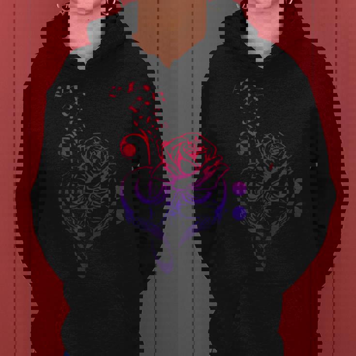 薔薇の花 ピアノ ミュージシャン 音符 ラブミュージ レディースパーカー