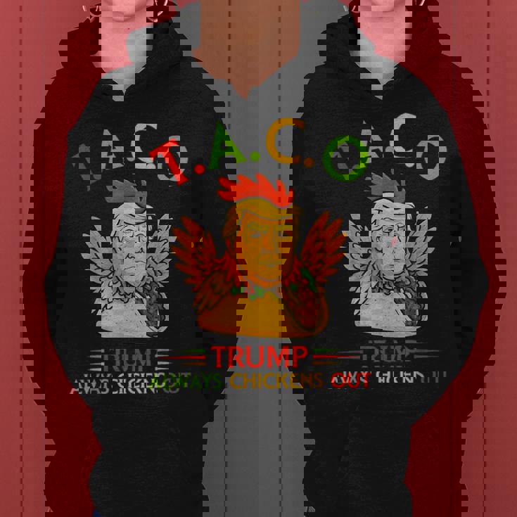 面白い トランプ タコス トランプ Always Chickens Out レディースパーカー