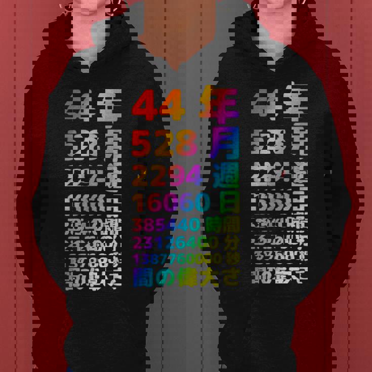 面白い44歳の誕生日の古いメーター 面白い44歳のギフト 女性 男性 面白い電卓 44歳の誕生日のギフト レディースパーカー