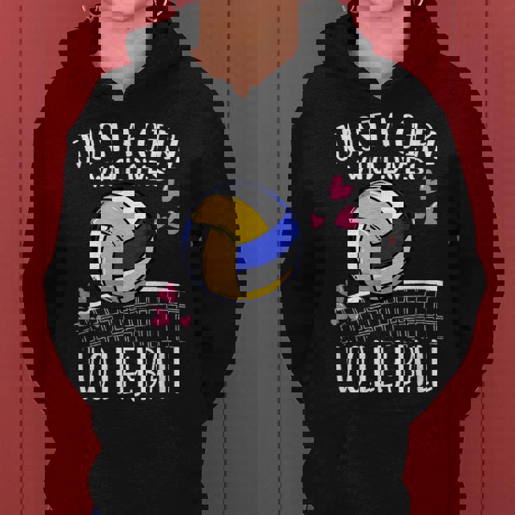 面白いバレーボール愛好家バレーボールを愛するただの女の子 レディースパーカー