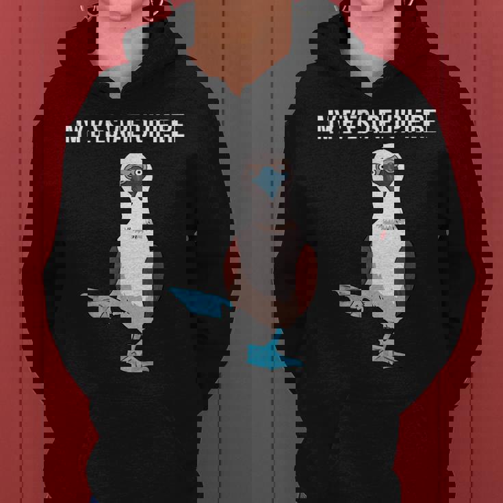 面白い鳥の贈り物女性男性アオアシカツオドリ レディースパーカー