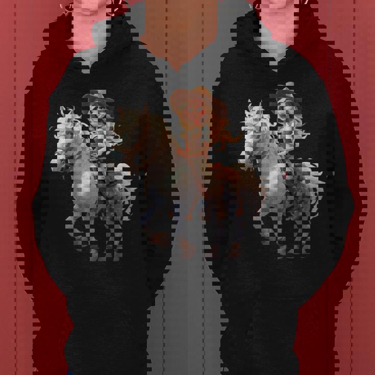 馬 女の子 西洋 乗馬 ポニー 水彩 馬 レディースパーカー