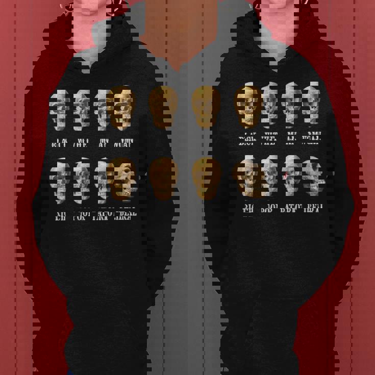 黒人白人男性女性リッチプアーパトリオットリベラル・スカル レディースパーカー