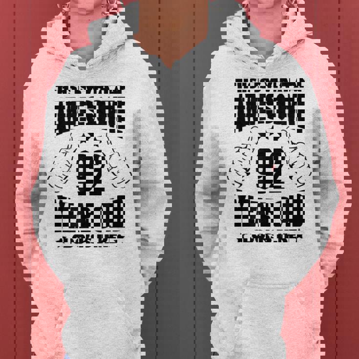 92歳の誕生日 女性 男性 素晴らしい92歳のおばあちゃん レディースパーカー