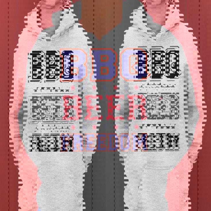 Bbq Beer Freedom レディースパーカー