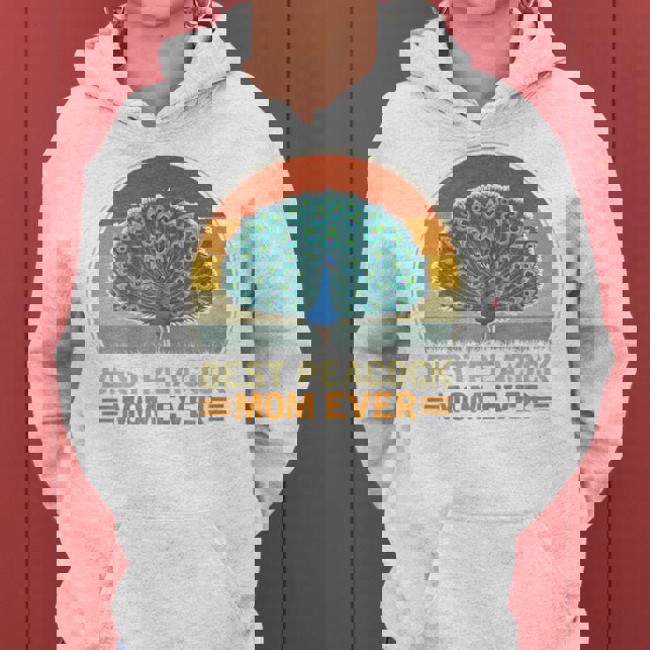 Best Peacock Mom Ever Retro Vintage Peacock Lover Mommy Women Hoodie