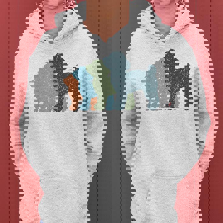 Dog Mom & Dad シルエット ヴィンテージトイプードル レディースパーカー