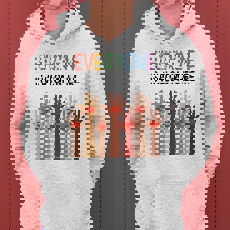 Everyone Is Welcome Here アイダホ 教師 男性 女性 キッズ レディースパーカー