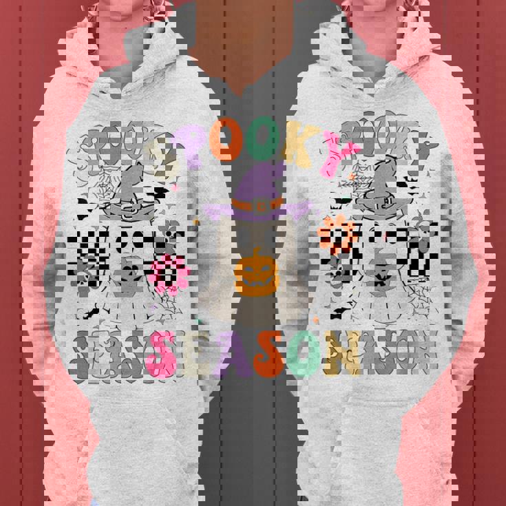 Groovypookyeason レトロ ゴースト 持株 パンプキン ハロウィン レディースパーカー