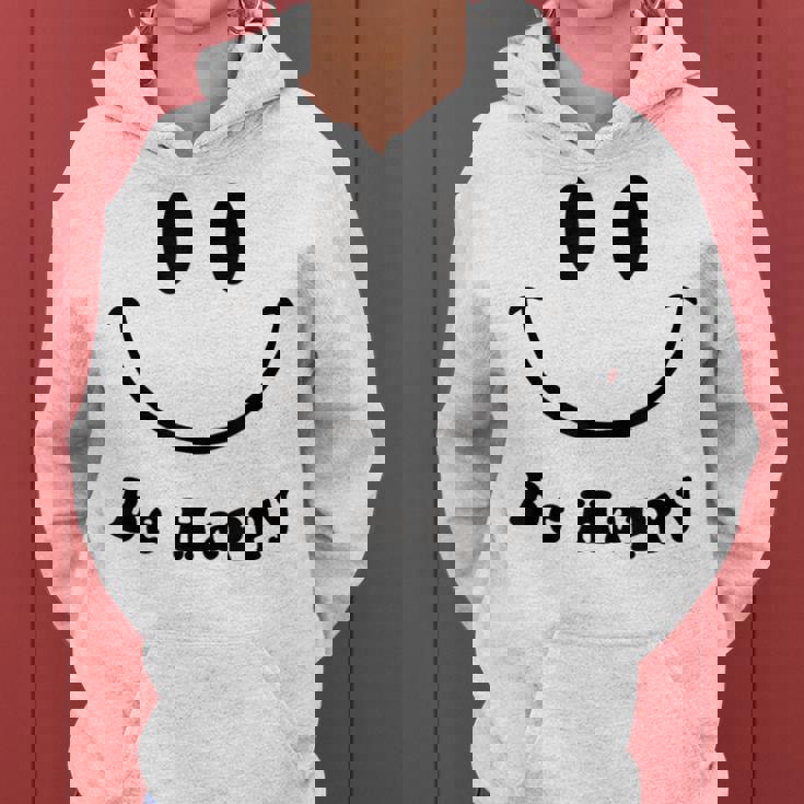 Be Happy Groovy スマイルフェイス かわいい ハッピーピース スマイルフェイス レディースパーカー