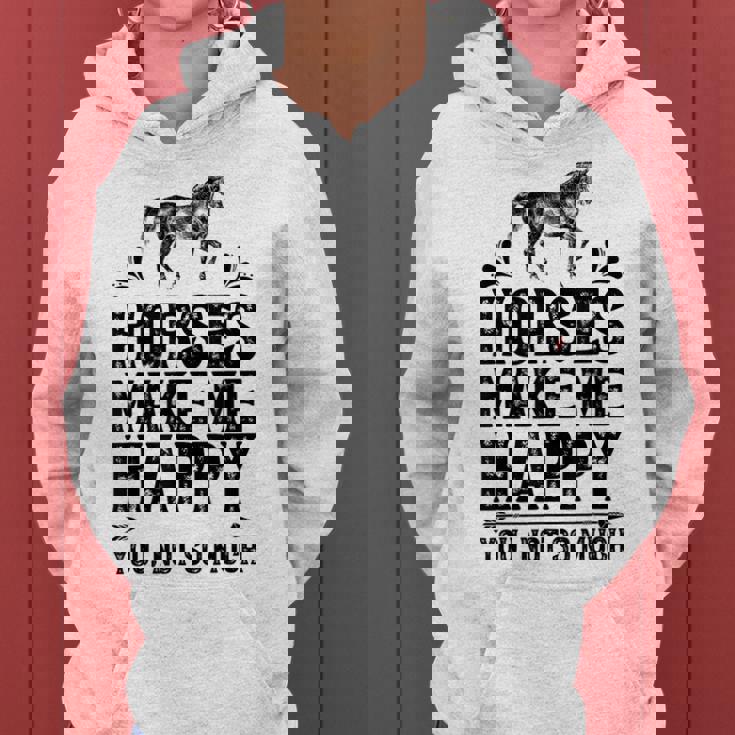 Horses Make Me Happy 楽しい馬愛好家 農家乗馬 レディースパーカー