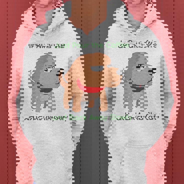 Just Pour The Coffee And Back Awaylowly ドッグプリント レディースパーカー