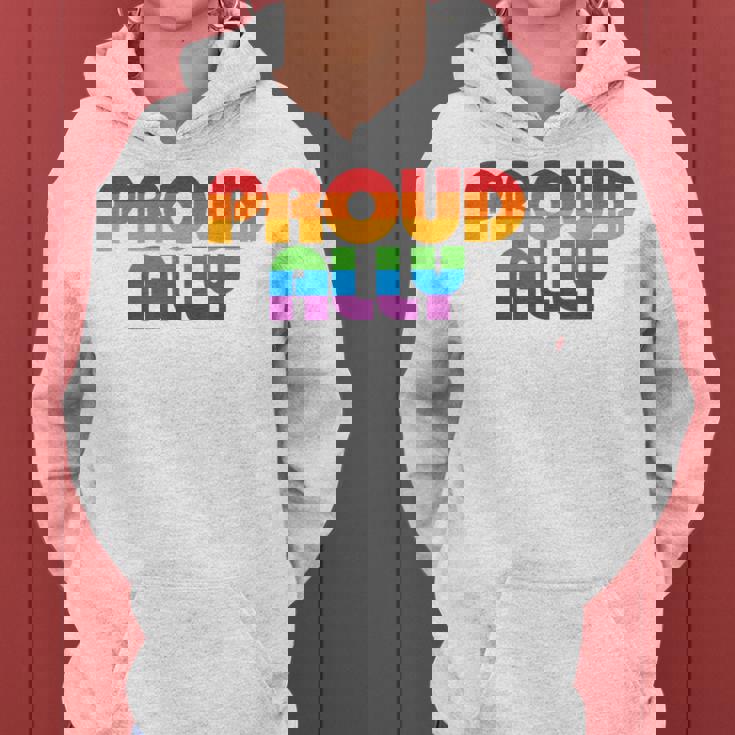 Lgbtq Proud Ally Lesbian Gay Pride Lgbt Ally Rainbowintage レディースパーカー