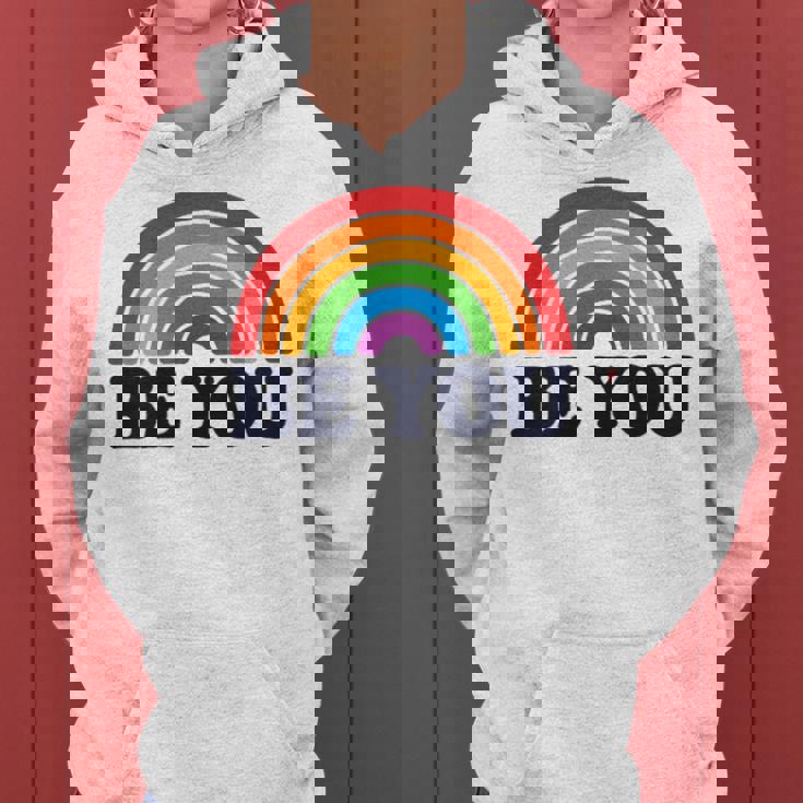 Lgbtq Be You Pocket Gay Pride Lgbt Ally Rainbow Flagintage レディースパーカー