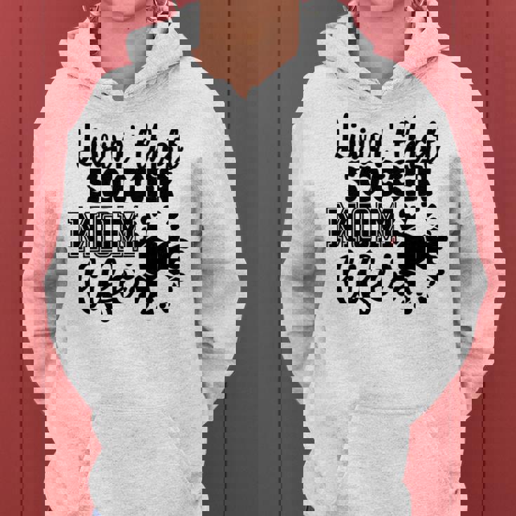 Livin' Thatoccer Mom Life ファニースポーツ 母の日 長袖tシャツ レディースパーカー