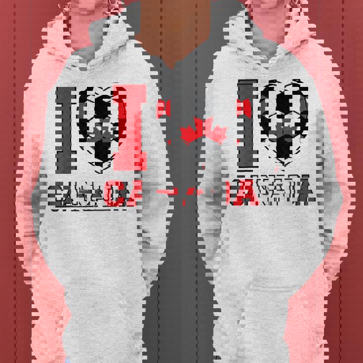 I Love Canada サッカーボール 男の子 女の子 キッズ カナダ国旗 レディースパーカー