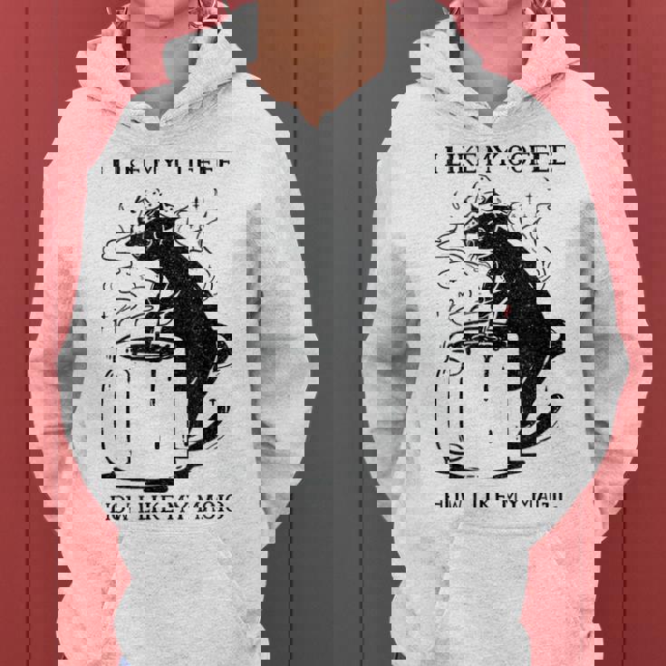 Magic Coffee Cat 面白い猫 レディースパーカー