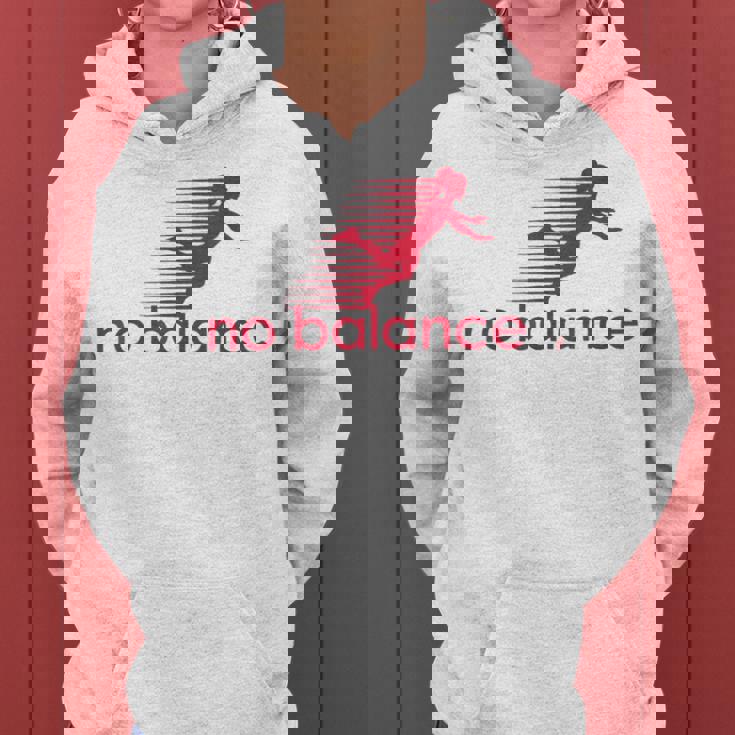 No Balance Girl スポーツとユーモアのための面白いパロディデザイン レディースパーカー