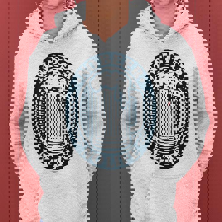 No Beer No Life ヴィンテージ飲料 ビール愛好家向け 左胸 レディースパーカー