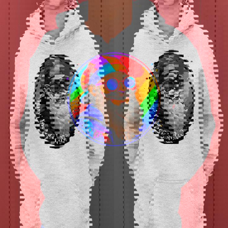 Santaclaus Rainbow 長袖tシャツ レディースパーカー