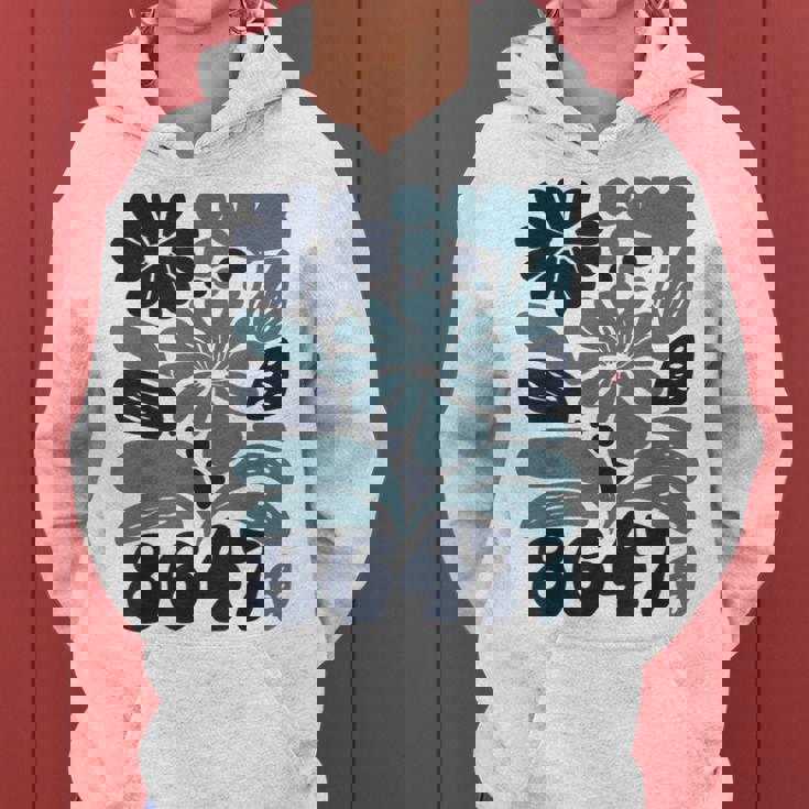 Vintage Retro 8647 Subtle Anti Trump 86 47 Floral Boho Style Women Hoodie