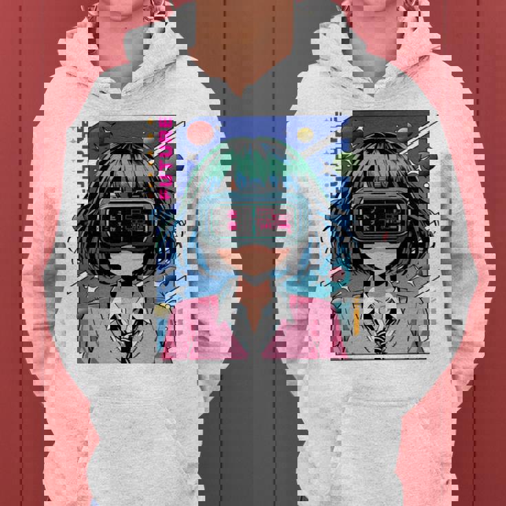 かわいいアニメの女の子 長袖tシャツ レディースパーカー